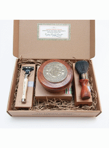 6690 Shaving Gift Set - Razor Faux Badger Free Brush and Scapiccio Soap, Captain Fawcett